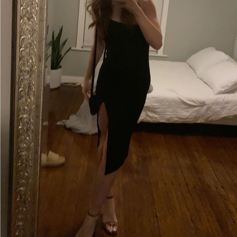 Black slit princess Polly dress